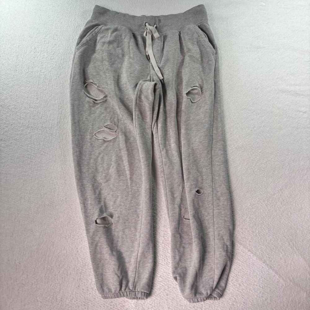 Aerie Distressed Jogger Sweatpants Women's Medium Gray